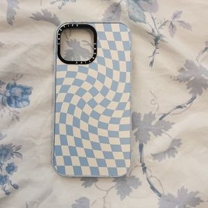 Casetify iPhone 13 Pro Max Pastel Blue Checkerboard Case
